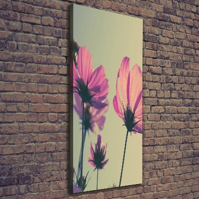 Quadro foto su tela verticale Fiori rosa