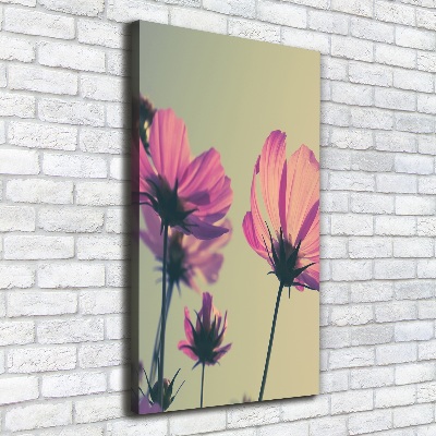 Quadro foto su tela verticale Fiori rosa