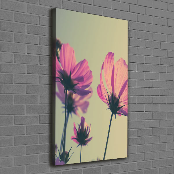 Quadro foto su tela verticale Fiori rosa