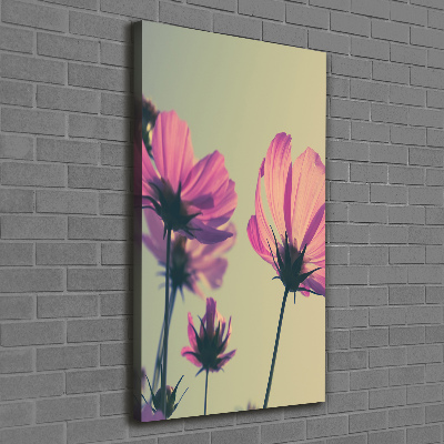 Quadro foto su tela verticale Fiori rosa