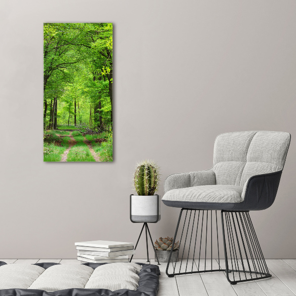 Stampa quadro su tela verticale Foresta verde