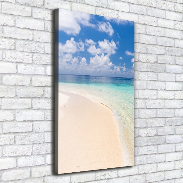 Quadro foto su tela verticale Spiaggia delle Maldive