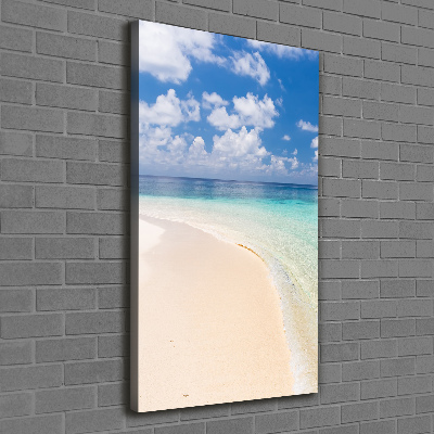 Quadro foto su tela verticale Spiaggia delle Maldive