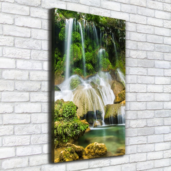 Quadro foto su tela verticale Cascata nella giungla