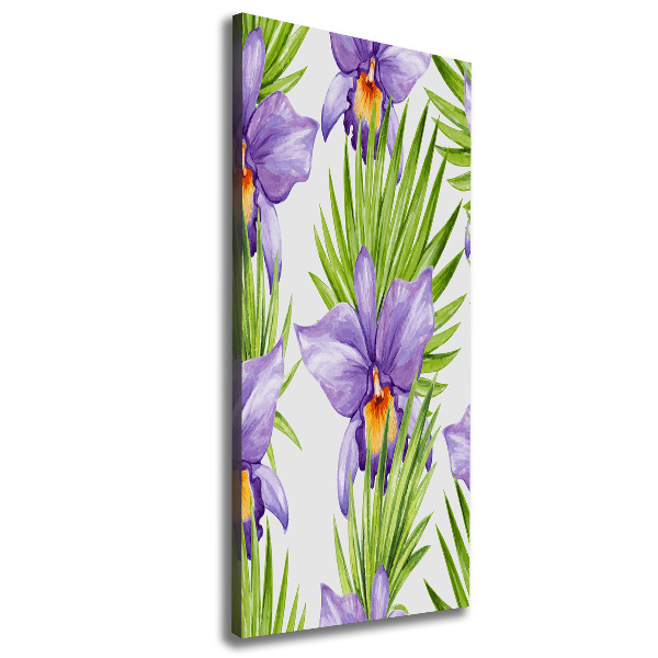 Stampa quadro su tela verticale Orchidee e palme