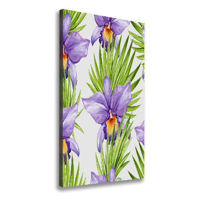 Stampa quadro su tela verticale Orchidee e palme