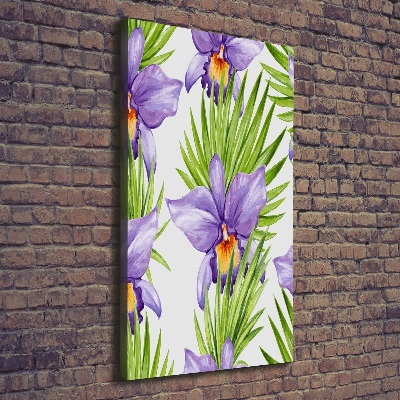 Stampa quadro su tela verticale Orchidee e palme