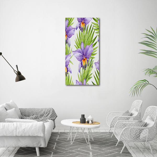 Stampa quadro su tela verticale Orchidee e palme
