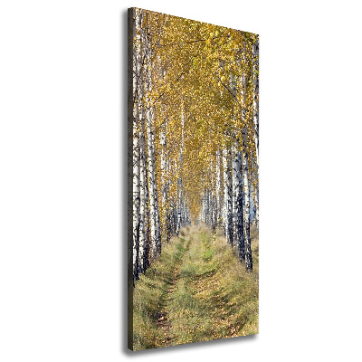 Quadro su tela canvas verticale Foresta di betulle