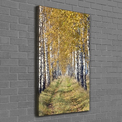 Quadro su tela canvas verticale Foresta di betulle
