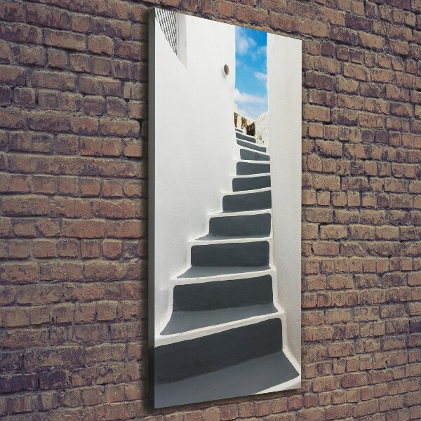 Stampa quadro su tela verticale Santorini, Grecia