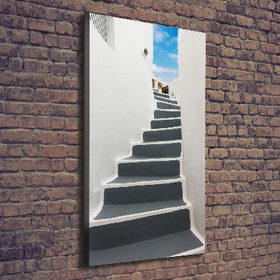 Stampa quadro su tela verticale Santorini, Grecia