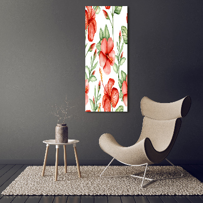 Quadro foto su tela verticale Fiori tropicali