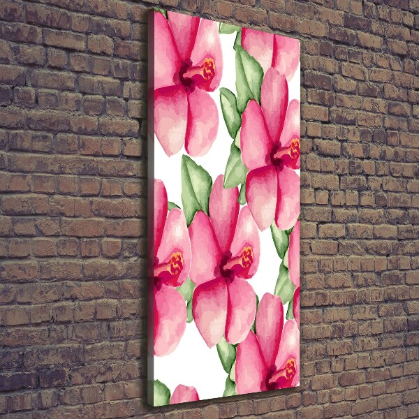 Quadro su tela canvas verticale Fiori tropicali