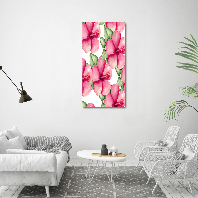 Quadro su tela canvas verticale Fiori tropicali