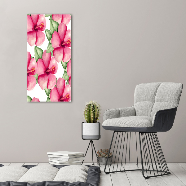 Quadro su tela canvas verticale Fiori tropicali