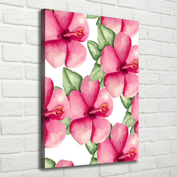 Quadro su tela canvas verticale Fiori tropicali
