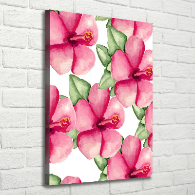 Quadro su tela canvas verticale Fiori tropicali
