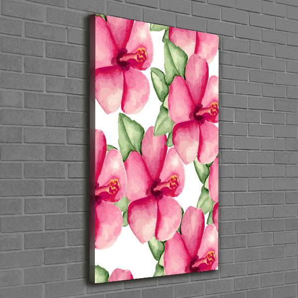 Quadro su tela canvas verticale Fiori tropicali