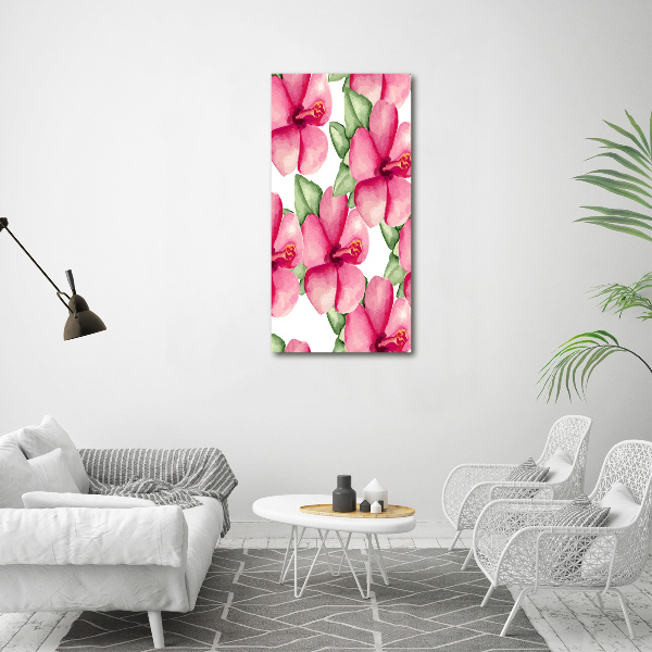 Quadro su tela canvas verticale Fiori tropicali