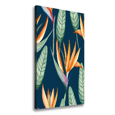 Stampa quadro su tela verticale Strelitzia reginae
