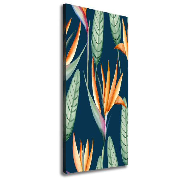 Stampa quadro su tela verticale Strelitzia reginae