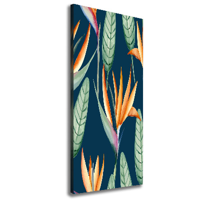 Stampa quadro su tela verticale Strelitzia reginae