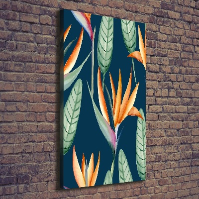 Stampa quadro su tela verticale Strelitzia reginae