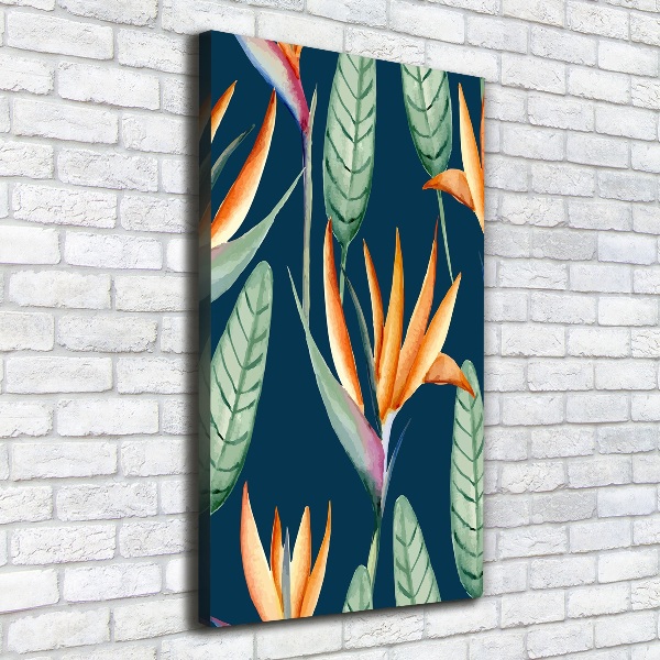 Stampa quadro su tela verticale Strelitzia reginae