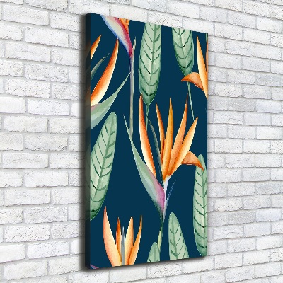 Stampa quadro su tela verticale Strelitzia reginae