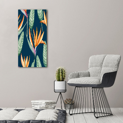 Stampa quadro su tela verticale Strelitzia reginae