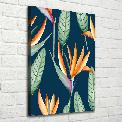 Stampa quadro su tela verticale Strelitzia reginae