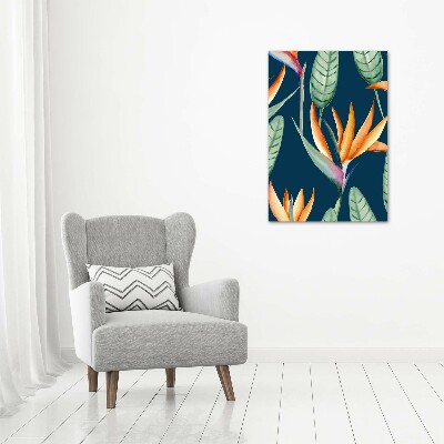 Stampa quadro su tela verticale Strelitzia reginae
