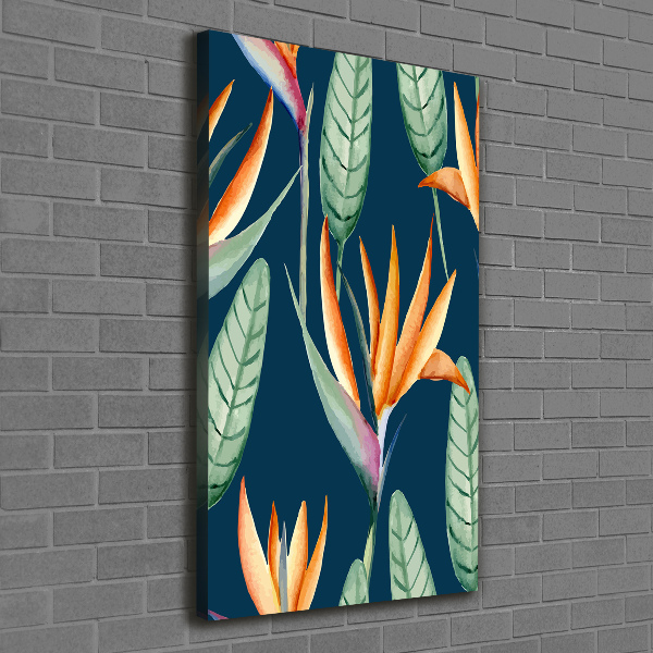 Stampa quadro su tela verticale Strelitzia reginae