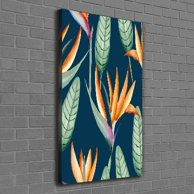 Stampa quadro su tela verticale Strelitzia reginae