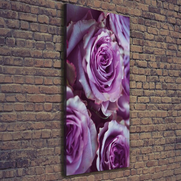Stampa quadro su tela verticale Rose viola