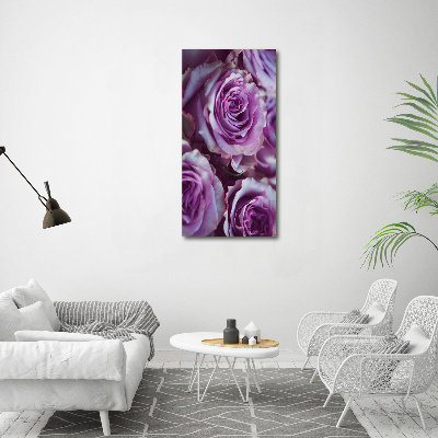 Stampa quadro su tela verticale Rose viola
