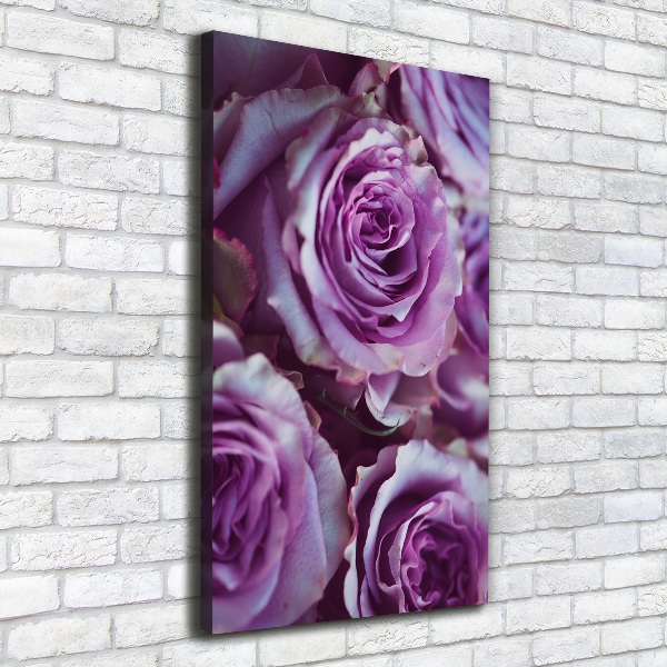Stampa quadro su tela verticale Rose viola