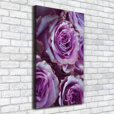 Stampa quadro su tela verticale Rose viola