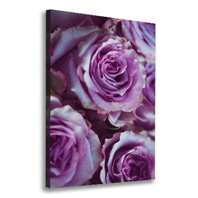 Stampa quadro su tela verticale Rose viola