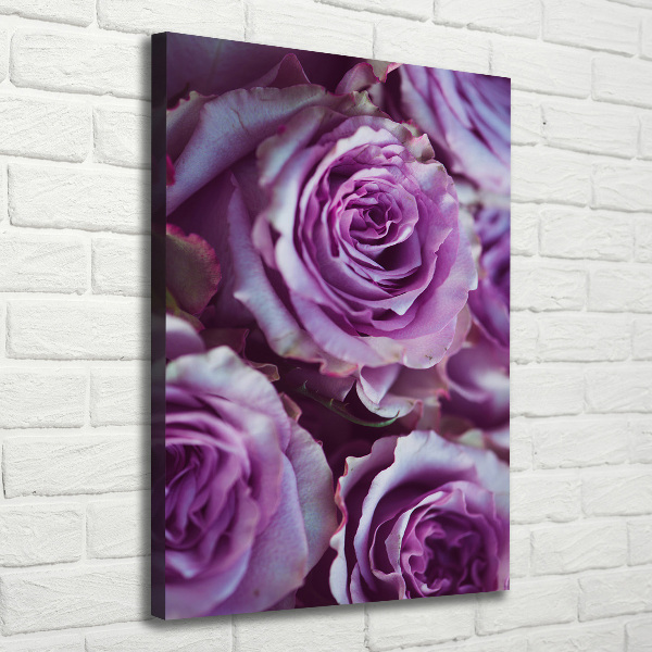 Stampa quadro su tela verticale Rose viola