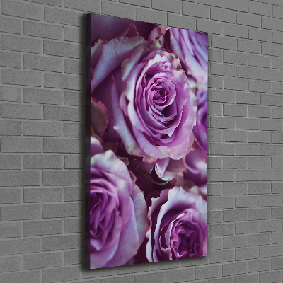 Stampa quadro su tela verticale Rose viola