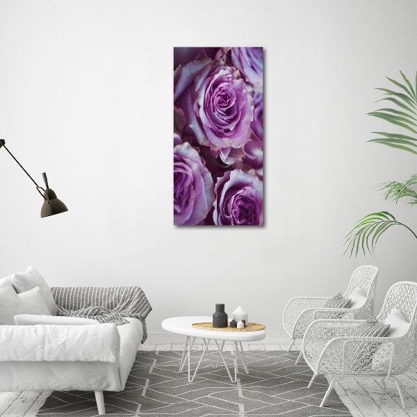 Stampa quadro su tela verticale Rose viola