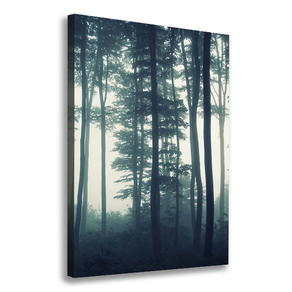 Quadro foto su tela verticale Nebbia nella foresta