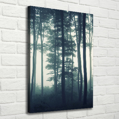 Quadro foto su tela verticale Nebbia nella foresta