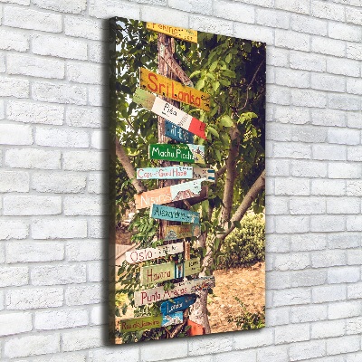 Quadro su tela canvas verticale Segnaletica
