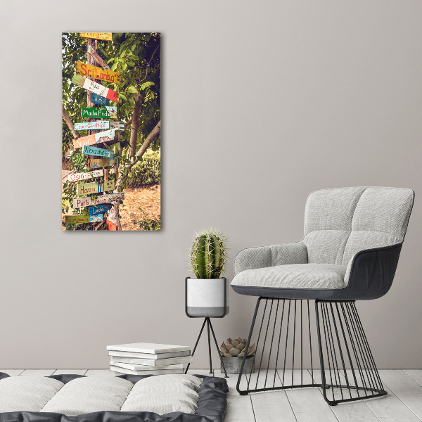 Quadro su tela canvas verticale Segnaletica