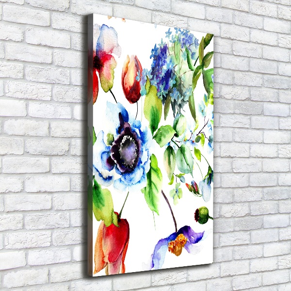 Quadro su tela canvas verticale Fiori selvatici