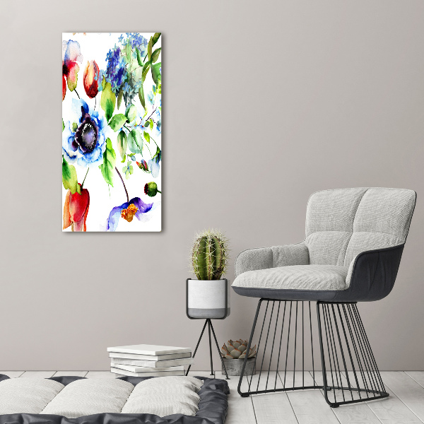 Quadro su tela canvas verticale Fiori selvatici
