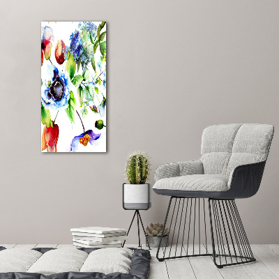 Quadro su tela canvas verticale Fiori selvatici